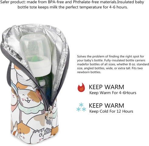 Generic Baby Bottle Warmer Bag Insulated Breastmilk Carrier, Portable Waterproof Cooler Case | Travel Storage Organizer