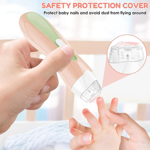 FALESOUL Trimmer 6 Baby Nail Electric Baby Nail File, Baby Nail Clippers with Grinding Heads & LED Light, Safe & Easy