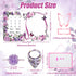 60x40 Inches), Milestone Blanket for Baby Girl (Purple with Photo Aid Frame, Saliva Towel, Erasable Writing Board, Hair