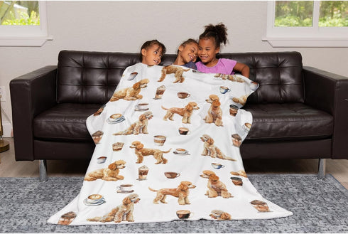SqtmuHLuo 60x80inch Baby Blanket for Boys Girls Poodle Flannel Baby Swaddle Blankets Dog Crib Stroller Nursery