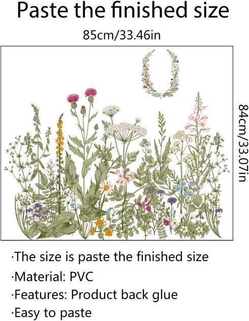 Flower Clusters Wall Decals, Removable DIY Peel and Stick Art Murals for Kids Room and Home Decoration