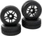 4Pcs ShareGoo 1/8 Buggy Tires, OD 4.4'', Rubber Tires & 17mm Hex Hub Wheel Rims Set for Redcat Teamc Losi HPI Kyosho