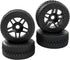 4Pcs ShareGoo 1/8 Buggy Tires, OD 4.4'', Rubber Tires & 17mm Hex Hub Wheel Rims Set for Redcat Teamc Losi HPI Kyosho