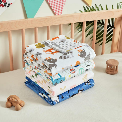 Gifts(Car,45 60in) iEvolve Baby Nursery Bed Blankets Ultra Soft Double Layer Mini Blanket Minky Blanket Receiving