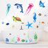 4 Sheets Ocean Fish Wall Decals Stickers, Removable Sea Life Marine Animal Decor for Kids Nursery Bathroom