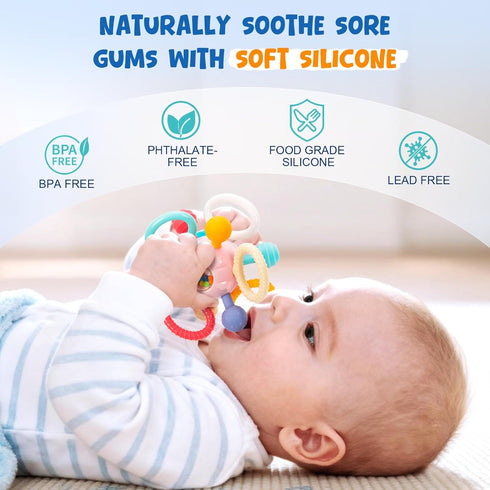 CAHILON 0-6 6-12 Easter Baby Teething Toys for Months, BPA Free Food Grade Silicone Teether, Infant Sensory Chew