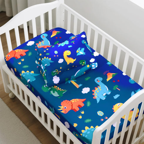 Set 3 Set Set Set Cloele Crib Bedding for Boys Girls- Piece Dinosaur Baby Bedding Soft Comforter Bed Includes Toddler