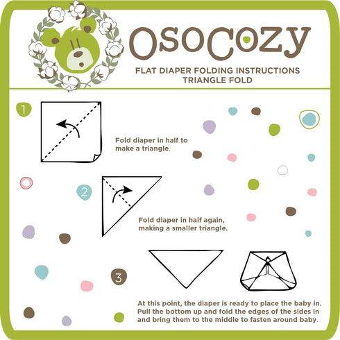 OsoCozy (Dozen) 27 30.5 100% Dozen. - Organic Flat Cloth Diapers - x - One-Layer Nappies Made of Soft, Durable Birdseye