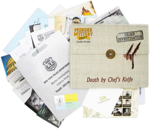 Murder Mystery Party Case Files, Death by Chef's Knife for 1 or More Players Ages 14+