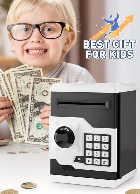 Playsheek Piggy Bank for Girls Boys Large Electronic Money Coin Banks with Password Protection, Automatic Paper Money