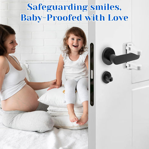 XLIUAX 2 Pack Child Proof Door Lock, Door Handle Baby Proof Doors Locks for Kids Safety Child Doors Knob Covers Lever