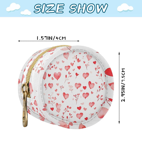 YETTASBIN Valentines Heart Portable Pacifier Holder Case with Metal Hook Buckle & Zipper for Diaper Bag and Stroller