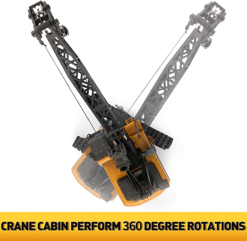 duturpo 1/50 Scale Metal Diecast Crane Truck Toy, Metal Construction Vehicles Model for Boys, Crane Machine Toy