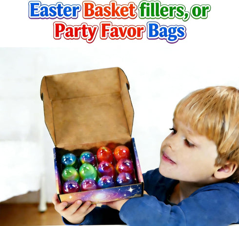 BSINHTIY 12 Pack Galaxy Slime Eggs Toys Kit,Super Soft, Non-Sticky Texture,Easter Eggs Ideal for Birthday Gifts