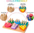 1 2 3 24-Piece 12 12+ Wooden Sorting & Stacking Toys, Montessori Toys for Years Old Toddlers, Shape Sorter Puzzles