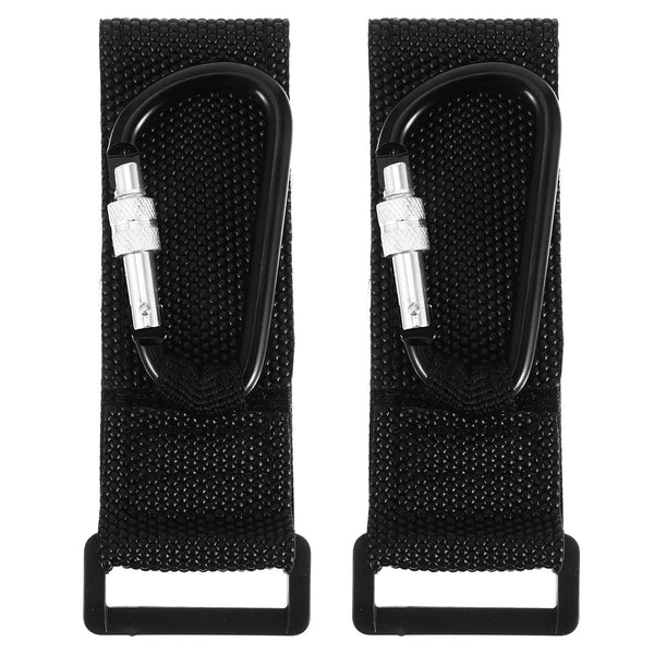DECORNIJIA 2 Pcs Stroller Hooks with Pu Strap and Aluminum Alloy Clip, Non-Slip