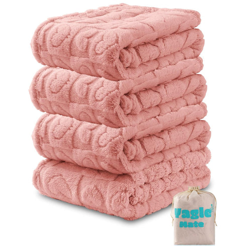 Yagle Mate 4 Pcs Baby Blankets,Fleece Checkered Blanket, Fluffy Small Crib Blankets for Girls,