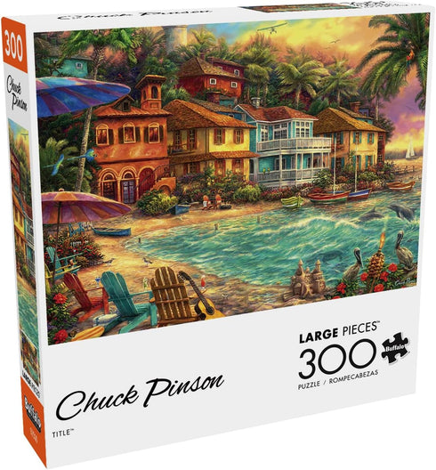 Buffalo Games - Chuck Pinson - Island Time - 300 Large Piece Jigsaw Puzzle for Adults, Perfect for Game Nights