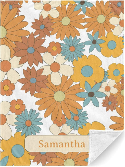 ColorAce Baby Girl Blanket Personalized Name Baby Swaddle Blanket Newborn Custom Baby Blanket