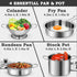 12Pcs Kids Pots and Pans Playset, Stainless Steel Pretend Play Kitchen Set Toy for Kids Age 3 Years Old