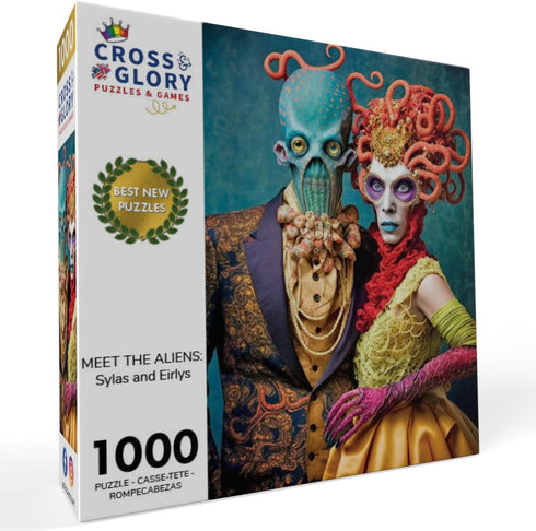Meet The Aliens: Sylas and Eirlys by Cross & Glory - Unique 1000-Piece Jigsaw Puzzle, Eco-Friendly Design