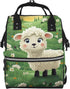 OUSIKA Cute Cartoon Sheep Print Diaper Bag Multifunction Laptop Backpack Travel Daypacks Large