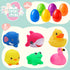 6 JOYIN Pcs Prefilled Easter Eggs with Floating Animal Light-up Bath Toys, Luminous Bathtub Toys for Kids Easter Eggs