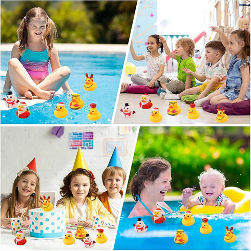 WYNAKESHU 6pcs) Assorted Rubber Duck Small Rubber Ducks in Bulk Baby Shower Bath Toy for Kids Toddler Birthday