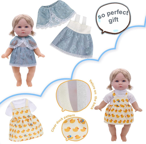 Girl Doll Clothes and Accessories - 6 Sets for 11 Inch Dolls, Princess Dress, Pajamas, Cute Outfits for Girls