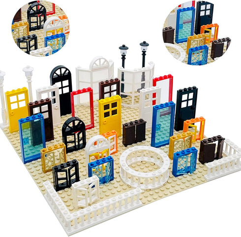90 Piece Windows,Doors, Fences Building Block Parts Toy Gift for Kids Boys Girls Age 6+ Kit Fit with Major Brands Children Gifts