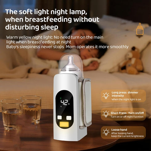 LAISANIM Compact Baby Bottle Warmer Multi Functional Fast Heating Portable Design for Parents on The Go Plastic