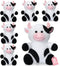Syhood 6 Pcs 10 Inch Cow Stuffed Animal Plush Toy, Soft Cuddly Cow Plushie Doll, Cute Black and White Gifts for Kids