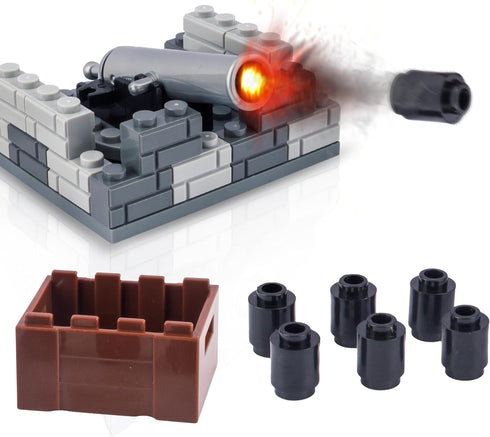 Pack Set 3 Weapons Military Medieval Warfare Cannon Toy Soldiers Figures Toy Minifigure Compatible with Major Brands