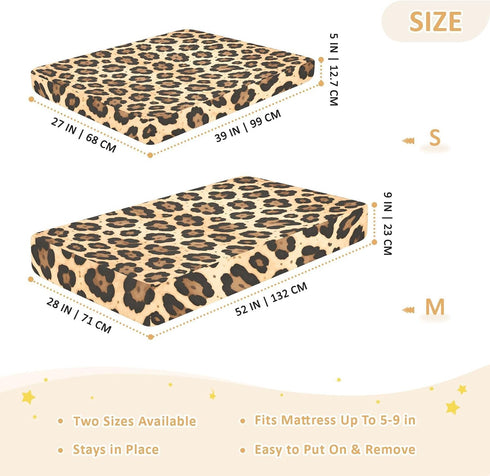CZXW 52" 28" Cheetah Leopard Print Crib Sheets Fitted x Natural Cotton Soft & Breathable for Baby Crib Mattress