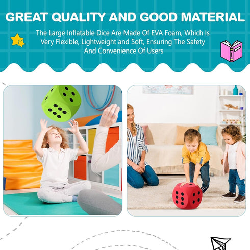7.9 Inches Sessions(2 Shappy Foam Dice Fun Filled Large Educational Toy Kawaii Giant Dice Jumbo Decorative EVA Foam Big