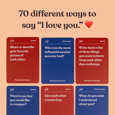 70 Parents Are Human, Relationship Cards, Get to Know Each Other Better, Parents, Families, Teens & Kids Relationship