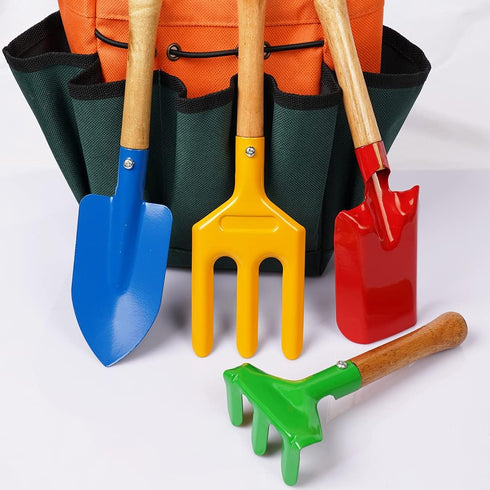 Doiaz Set Kidz Gardening Tool Gardening Tools Kit Includes Shovel, Rake, Fork Trowel, Children'z Garden Kit with Sun
