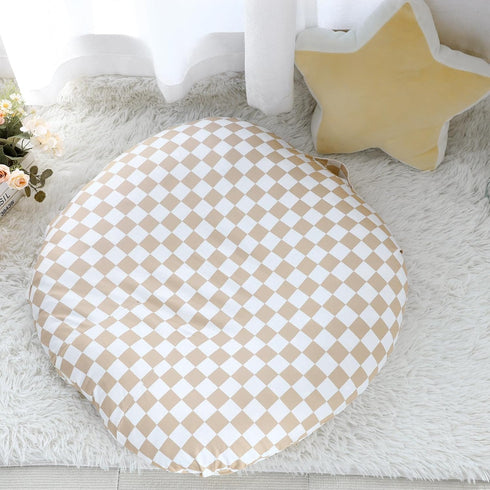 DILIMI Nursing Pillow Cover and Newborn Lounger Cover for Babies, Infant Lounger Cover, Light Brown Checkerboard