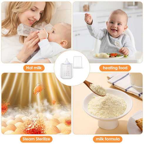 HyAdierTech 8-in-1 Baby Bottle Warmer, Fast Baby Milk Warmer with Timer, Baby Milk Warmer with Digital Display, Night