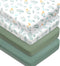 FIGEPO 4 Pack Sage Green Fitted Nursery Sheets Breathable Neutral Unisex Baby Sheets