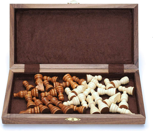 Foldable Wood Travel Chess Set - WE Games 11.5 in Walnut Board