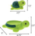 Dollibu Green Sea Turtle Family Bath Squirters, 4 Piece Bath Toy Set for Kids, Floating Rubber Squirt Toys