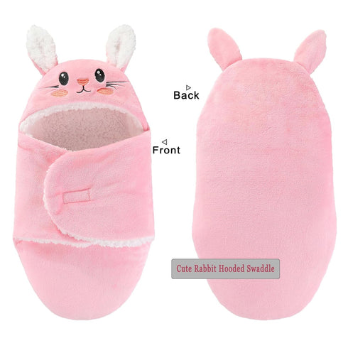 0-6Months 3-6Months) Winmany Baby Hooded Fleece Swaddle Blanket Newborn Fannel Cartoon Receiving Blanket Soft Plush