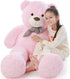 Poutmac 4Ft Giant Pink Teddy Bear Soft Stuffed Animals Cute Plush Toy for Women Kids for Valentine's Christmas Birthday