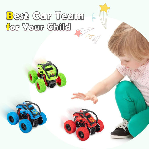 LODBY Toddler Toys for 2 3 4 5 Year Old Boy Easter Gifts, Pull Back Vehicle Monster Trucks for Boys/Girls