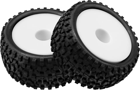 4Pack HIRCQOO OD 88mm/3.46" Front and Rear Rubber Tire & Plastic Wheel Rims - Compatible with Redcat HPI HSP ExceedRC
