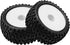 4Pack HIRCQOO OD 88mm/3.46" Front and Rear Rubber Tire & Plastic Wheel Rims - Compatible with Redcat HPI HSP ExceedRC