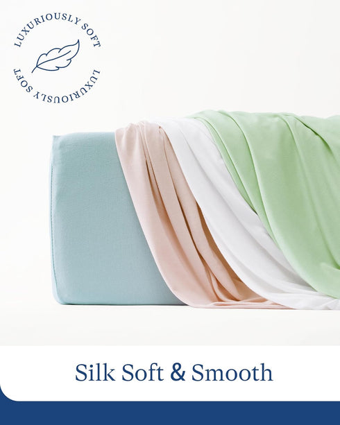 2-Pack, 9'' PurComfy Supersoft Crib Sheets Premium Bamboo Viscose Stretchy Fitted Crib Sheet, Hypoallergenic Breathable