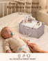 VKSAO Diaper Caddy Organizer Portable Storage Basket with Shoulder Strap & Stroller Hooks, Splashproof Quilted Nursery