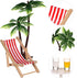 Mini Umbrella Palm Chair Beach Miniature Accessories for Dollhouse Outdoor Decorations